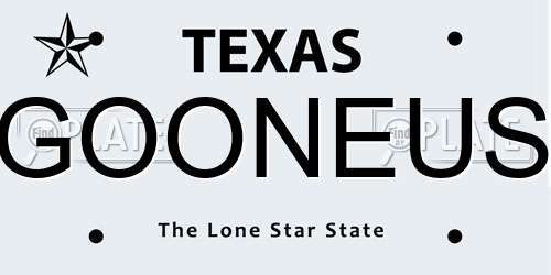 GOONEUS Texas License Plate