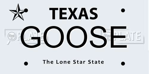 GOOSE Texas License Plate