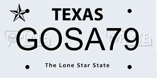 GOSA79 Texas License Plate