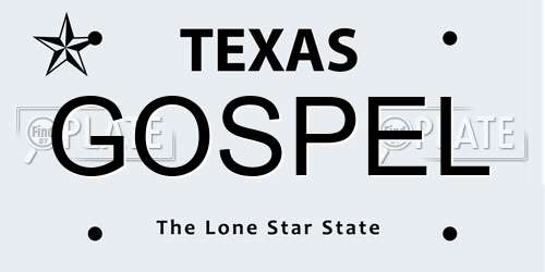 GOSPEL Texas License Plate