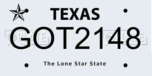 GOT2148 Texas License Plate