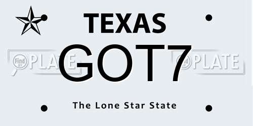 GOT7 Texas License Plate