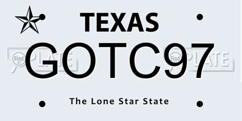 GOTC97 Texas License Plate