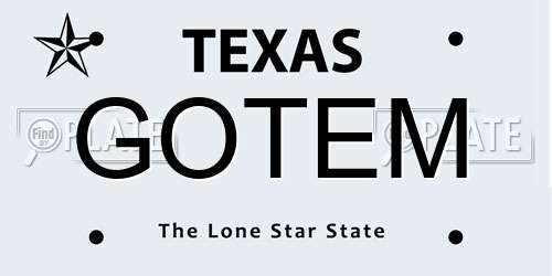 GOTEM Texas License Plate