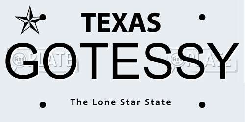 GOTESSY Texas License Plate