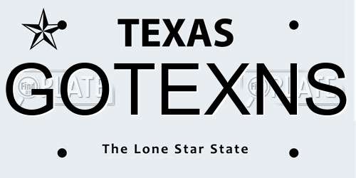 GOTEXNS Texas License Plate
