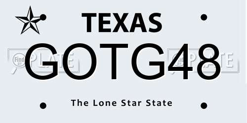 GOTG48 Texas License Plate