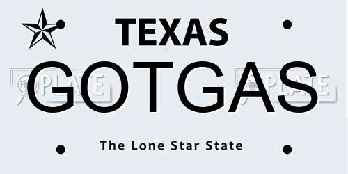 GOTGAS Texas License Plate