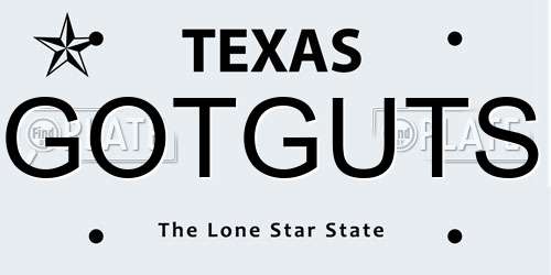 GOTGUTS Texas License Plate