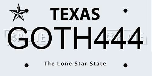 GOTH444 Texas License Plate