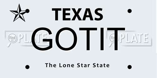 GOTIT Texas License Plate