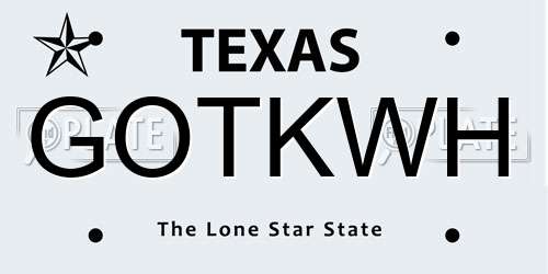GOTKWH Texas License Plate