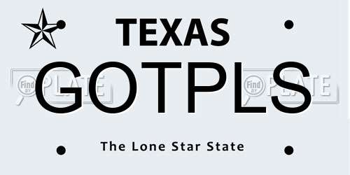 GOTPLS Texas License Plate