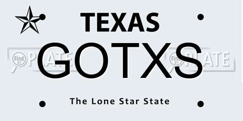 GOTXS Texas License Plate