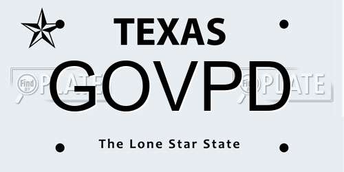 GOVPD Texas License Plate
