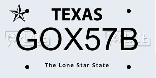 GOX57B Texas License Plate