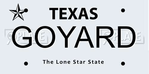 GOYARD Texas License Plate