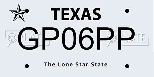 GP06PP Texas License Plate