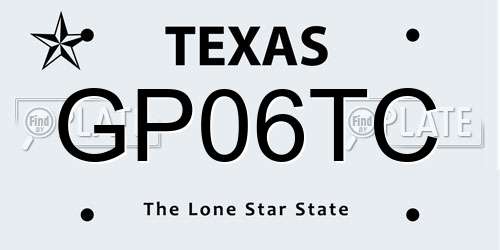 GP06TC Texas License Plate