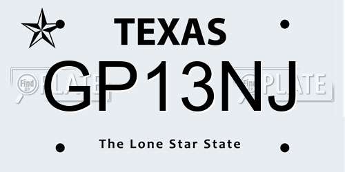 GP13NJ Texas License Plate