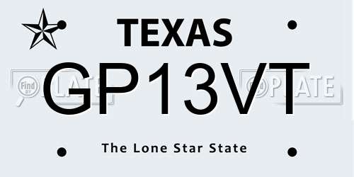 GP13VT Texas License Plate