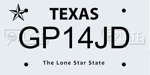 GP14JD Texas License Plate