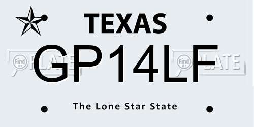 GP14LF Texas License Plate