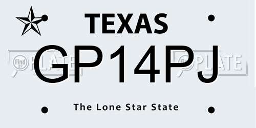 GP14PJ Texas License Plate