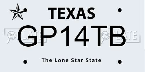 GP14TB Texas License Plate
