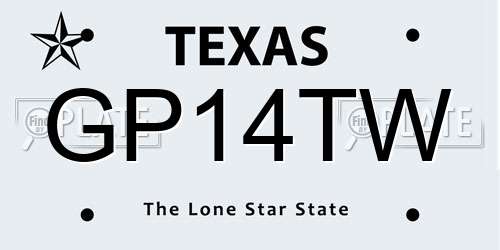 GP14TW Texas License Plate