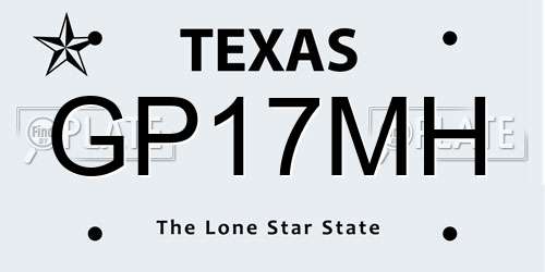 GP17MH Texas License Plate