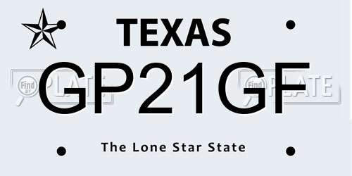 GP21GF Texas License Plate