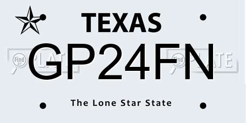 GP24FN Texas License Plate