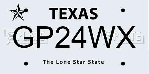 GP24WX Texas License Plate
