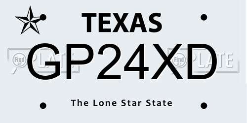 GP24XD Texas License Plate