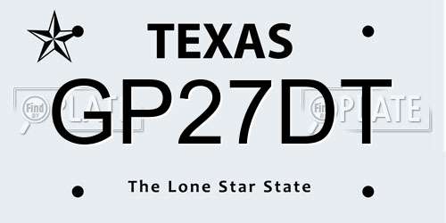 GP27DT Texas License Plate