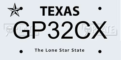 GP32CX Texas License Plate