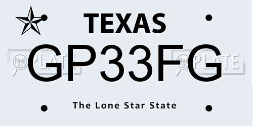 GP33FG Texas License Plate