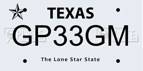 GP33GM Texas License Plate