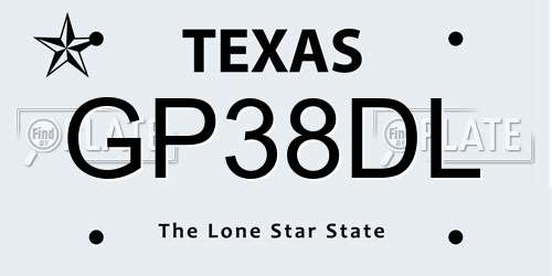 GP38DL Texas License Plate