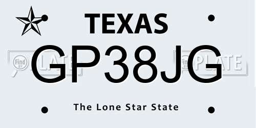 GP38JG Texas License Plate