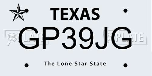 GP39JG Texas License Plate
