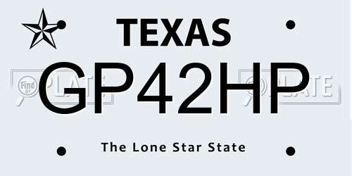 GP42HP Texas License Plate