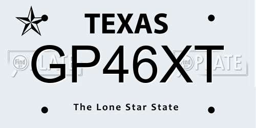 GP46XT Texas License Plate