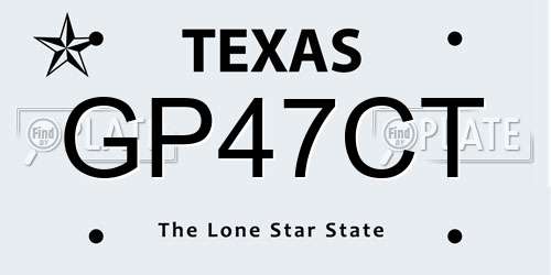 GP47CT Texas License Plate