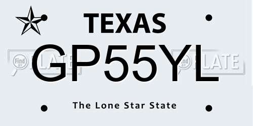 GP55YL Texas License Plate