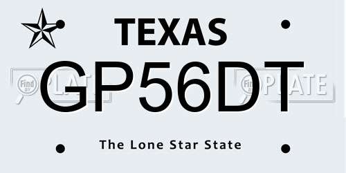 GP56DT Texas License Plate