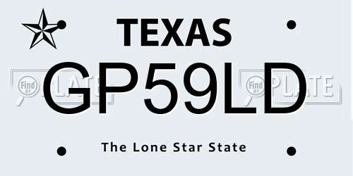 GP59LD Texas License Plate
