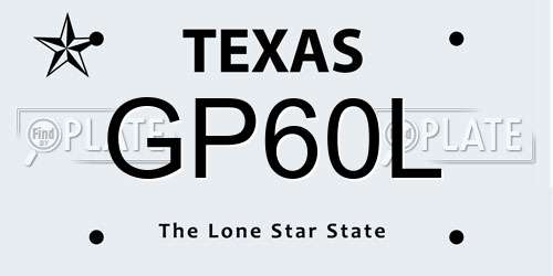 GP60L Texas License Plate