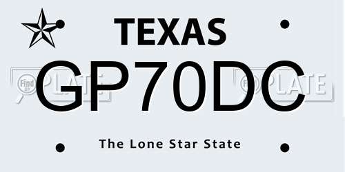 GP70DC Texas License Plate